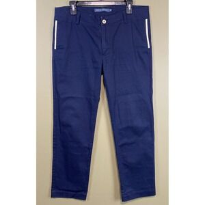 General Assembly Men 32 (35x30) Navy Cotton Chino Flat Front Canvas Trim Pockets